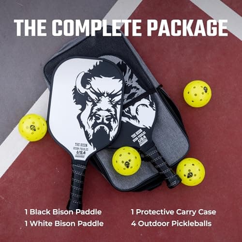 Carbon Graphite Pickleball Paddles - Lightweight Pickleball Rackets | Honeycomb Composite Core Improves Pickle Ball Placement and Increases Power | Durable Unibody Construction