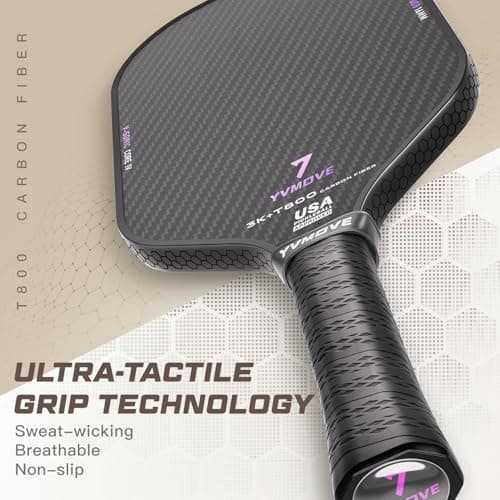 T800 Carbon Fiber Pickleball Paddles with 16mm V-Sonic IV Dynamic Core, Premium Pickle Ball Racket with Enhanced Control & Ultimate Spin, USAPA Approved