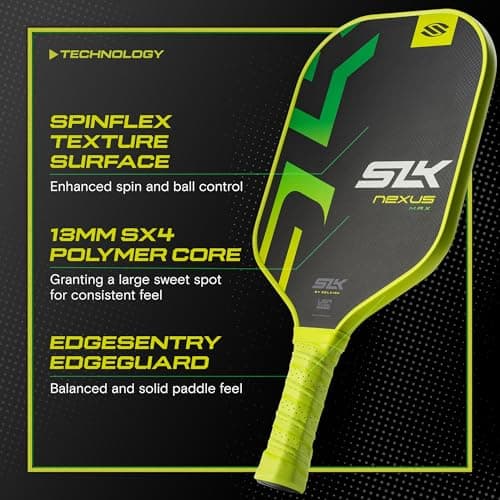 2025 SLK Nexus Pickleball Paddle | SpinFlex Surface and Graphite Pickleball Paddle Face | 13mm SX4 Polymer Core for Ultimate Consistency