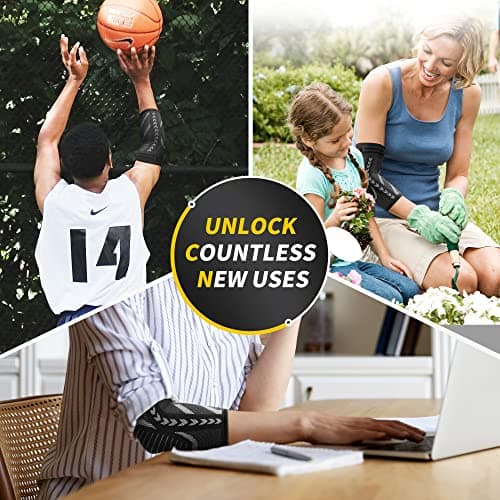 CAMBIVO 2 Pack Tennis Elbow Brace for Tendonitis and Tennis Elbow,Golfers Elbow, Arm Compression Sleeves for Women and Men, Bíceps Support Sleeve for Weightlifting, Basketball and Workout