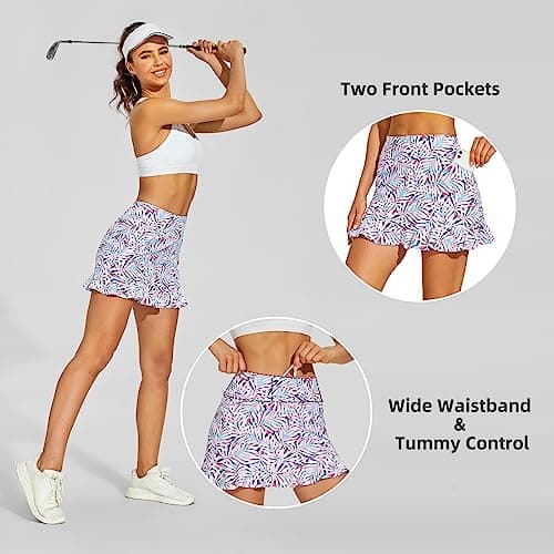 M MOTEEPI Tennis Skirt with Shorts Golf Skorts for Women Dressy Pickleball Skort Golf Outfits Clothes Athletic Skirts