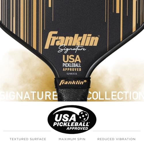 Franklin Sports Pro Pickleball Paddles - Signature Series Pro Pickleball Paddle with MaxGrit Surface - USA Pickleball (USAPA) Approved Tournament Pickleball Paddles - 13mm + 16mm Polypropylene Cores