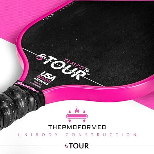 Franklin Sports Pro Pickleball Paddle Set - FS Tour Series Carbon Fiber Paddle, Cover + Eraser - 14mm + 16mm