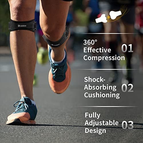 CAMBIVO 2 Pack Knee Braces for Women and Men, Patella Knee Support Strap, Basketball, Running, Hiking, Volleyball, Tennis, Squats
