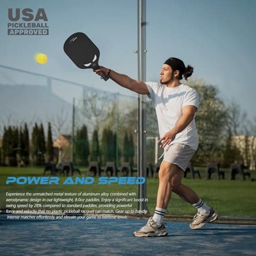 Pickleball Paddles,USAPA Approved Titanium Aluminum Surface & Titanium Aluminum Core Pickleball Set,Pickle Ball Paddles Set of 2 ​for Men Women New Players