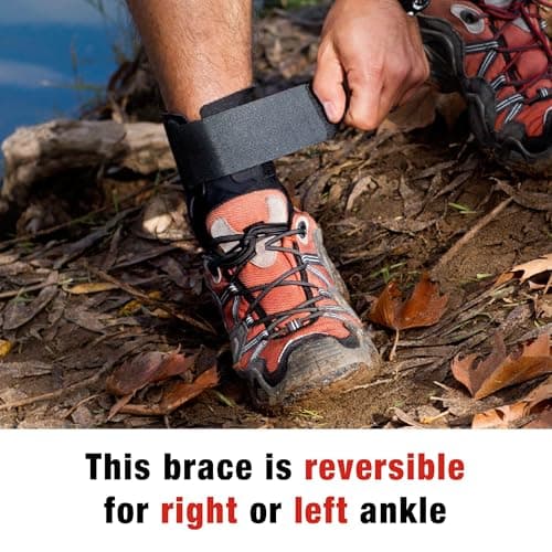 ACE Deluxe Ankle Stabilizer, Adjustable, Black, 1/Pack