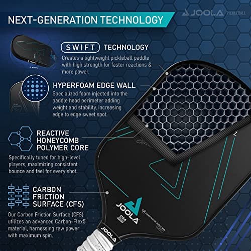 JOOLA Professional Pickleball Paddles – Raw Carbon Fiber Surface – Built for Spin, Speed & Control – Hyperion, Solaire, Perseus & Scorpeus – Swift & Standard Models – USAP Approved – Tournament-Level
