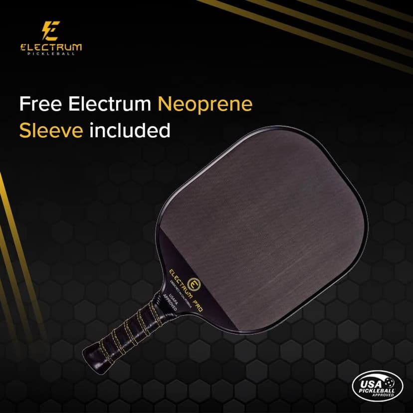 Paddle USAPA Approved | Carbon Fiber Surface | Polypropylene Honeycomb Core | Best Paddle for Spin and Power | Lightweight