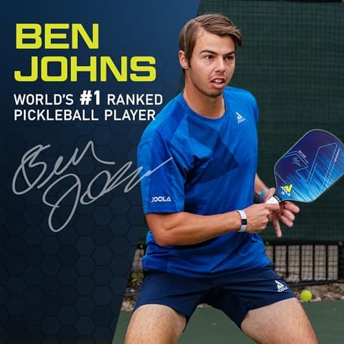 JOOLA Ben Johns Hyperion Pickleball Paddle - Carbon Surface & Sure-Grip Elongated Handle - Increased Power and Spin - Carbon Fiber Pickleball Paddle - Honeycomb Polypropylene Core - USAPA Approved