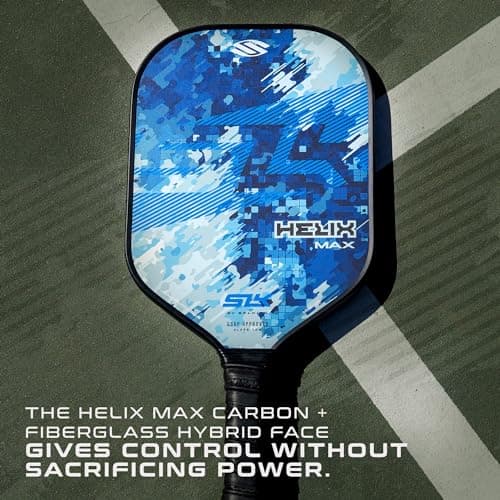 SLK Helix Pro Pickleball Paddle | Carbon Fiber & Fiberglass Hybrid Face | Thermoformed Carbon Fiber Core | Unmatched Control