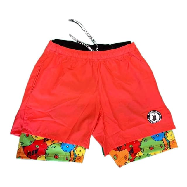 Flow Society Mens Compression Logo Pickleball Short - 7" Red