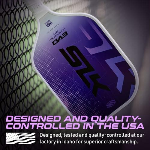 SLK Latitude 2.0 Pickleball Paddle | G4 Graphite Pickleball Paddle Face | Rev-Core+ Technology with SpinFlex Surface | Redesigned for Performance and Control