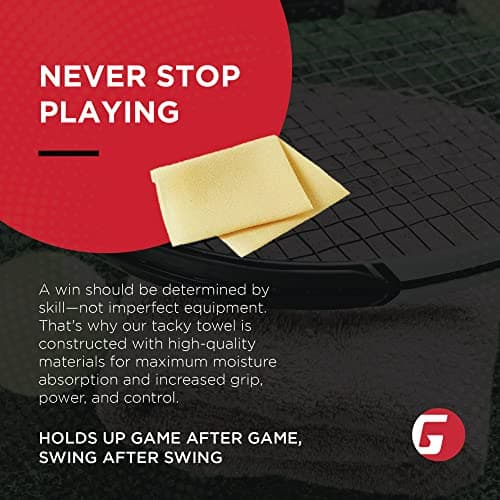 GAMMA Sports Tacky Towel, Non-Toxic, Grip Traction Enhancer, Ideal for Tennis, Golf, Baseball, Basketball, Football, Softball, Pickleball, USTA Approved for Tournament Play, 8"x5"