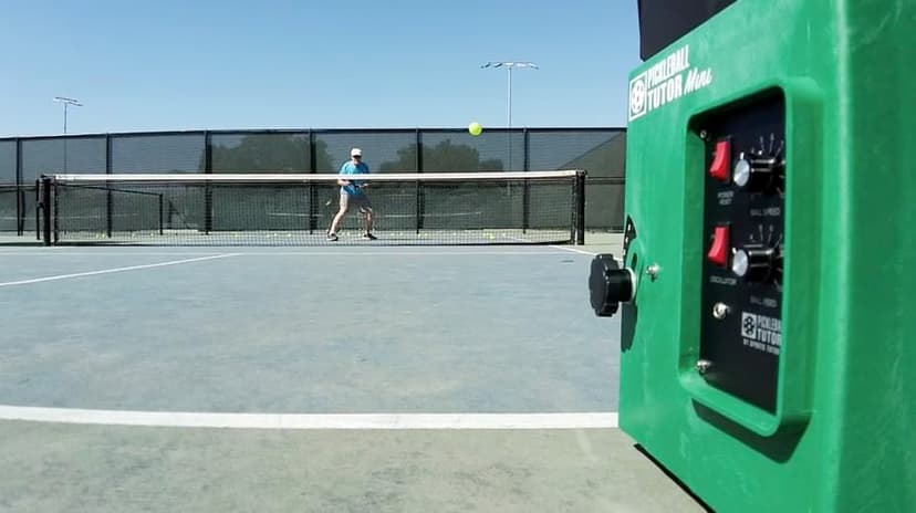 Pickleball Tutor Mini with Oscillator. Made in USA by #1 Pickleball Machine Company.