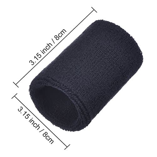 Willbond 6 Pcs Wrist Sweatbands Sports Wristbands for Competitions Absorbent Sweatbands for Basketball Tennis Football Running Working
