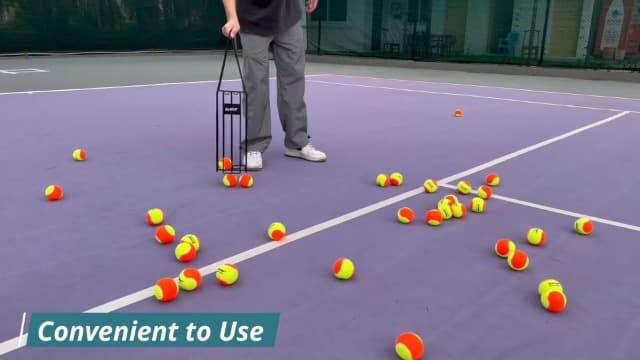 Portable Pickleball & Tennis Ball Collector - Pickleball Retriever Basket Carrier Gatherer Picker Hopper Container for Picking and Storage Training Tool for Ball