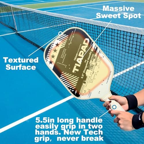 Pickleball Paddles Set of 2/4, USAPA Approved, Foam Molding 5.5" Long Handle, Lightweight, Fiberglass 16mm, Textured Surface, Elongated Pickle Ball Rackets 2 Pack for Beginner