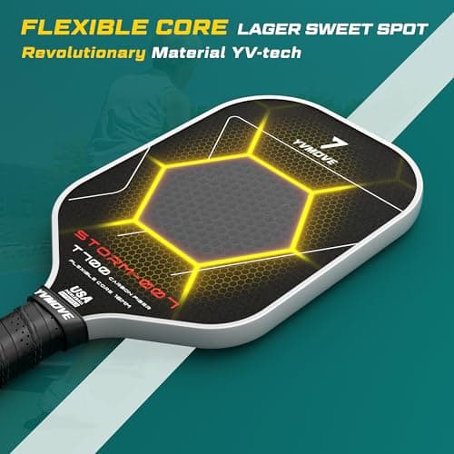 Pickleball Paddle with T700 Raw Carbon Fiber Surface & 16mm STR-Core Power Polymer Core, Premium Pickle Ball Racket Designed for Ultimate Spin & Consistency, USAPA Approved