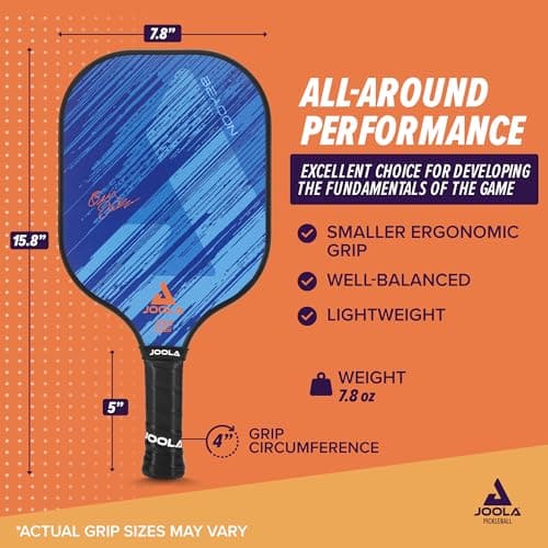 JOOLA Pickleball Paddle – Reinforced Fiberglass Surface, Honeycomb Polypropylene Core, USAP Approved Paddles, Durable & Beginner-Friendly Pickleball Racket w/Comfortable Grip, Multiple Colors