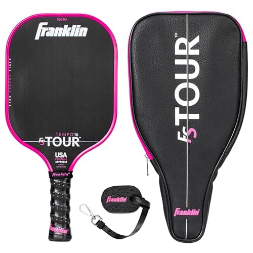 Franklin Sports Pro Pickleball Paddle Set - FS Tour Series Carbon Fiber Paddle, Cover + Eraser - 14mm + 16mm