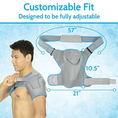 Arctic Flex Shoulder Ice Pack Brace - Cold Reusable Cool Gel Wrap, Hot Therapy - Immobilizer Compression Stability Support for Tendonitis, Dislocated Joint, Left and Right Rotator Cuff Arm Pain Relief