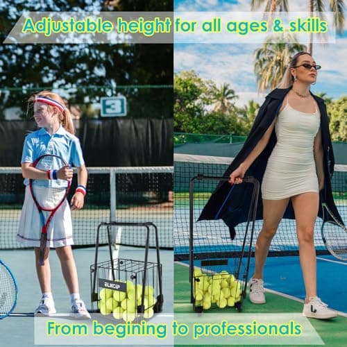 Portable Pickleball & Tennis Ball Collector - Pickleball Retriever Basket Carrier Gatherer Picker Hopper Container for Picking and Storage Training Tool for Ball