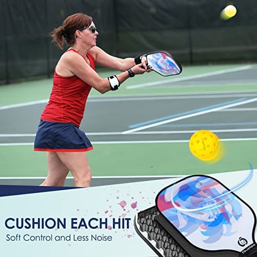 niupipo Pickleball Paddles Set of 2/4, USAPA Approved Fiberglass Surface Lightweight Pickle Ball Rackets with Honeycomb Core, 2 Indoor and 2 Outdoor Balls, 1 Carrying Bag for Beginner, Men, Women
