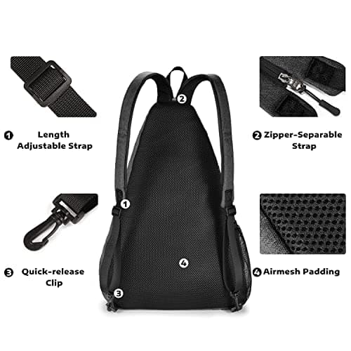 A11N SPORTS Pickleball Bag, Reversible Crossbody Sling Bag/Backpack for Women Men