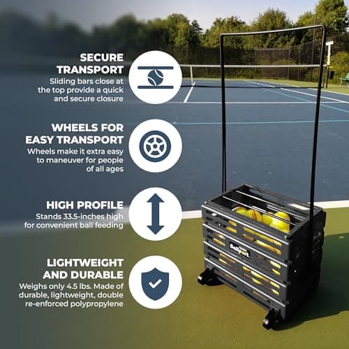 Tourna Ballport Deluxe Tennis Ball Hopper with Wheels
