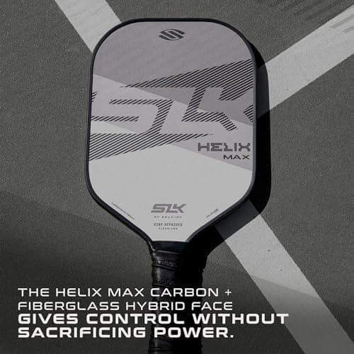 SLK Helix Pro Pickleball Paddle | Carbon Fiber & Fiberglass Hybrid Face | Thermoformed Carbon Fiber Core | Unmatched Control
