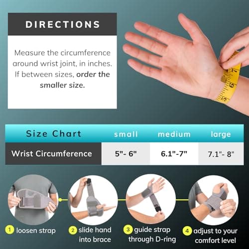BraceAbility Wrist Support for Men and Women - Tennis and Pickleball Wrist Brace, Sports Injury Relief, Sprained Wrist Recovery, Tendonitis Support, Cycling, Volleyball, Golf - Right Hand (Small)