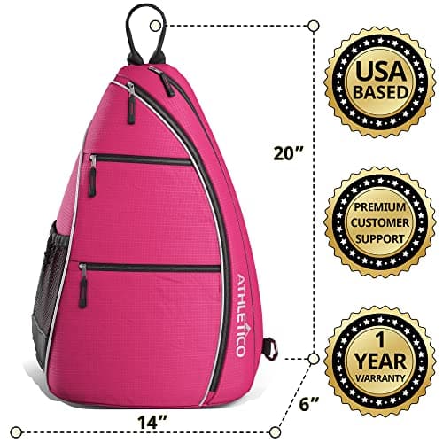 Athletico Sling Bag - Crossbody Backpack for Pickleball, Tennis, Racketball, and Travel for Men and Women