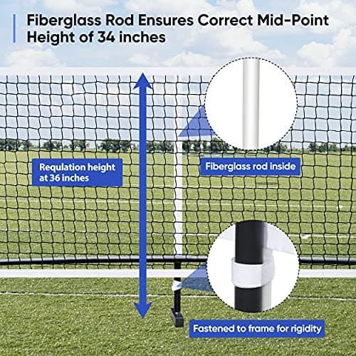 ZENY Portable Pickleball Net Set System with Metal Frame and 22FT Regulation Size Pickball Net with Carry Bag for Backyard, Driveways, Outdoor Game