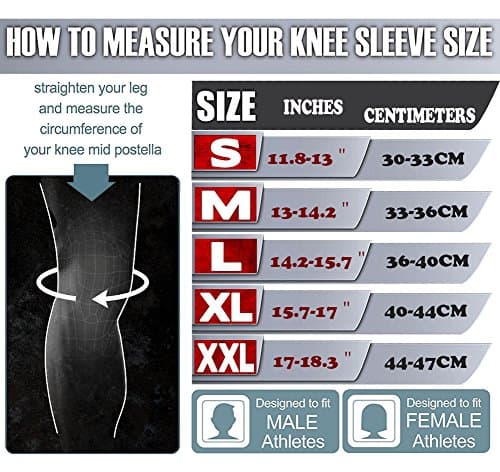 Knee Sleeves (1 Pair), 7mm Neoprene Compression Knee Braces, Great Support for Cross Training, Weightlifting, Powerlifting, Squats, Basketball and More
