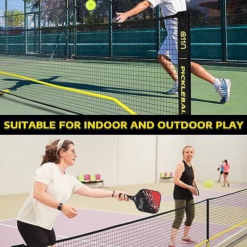 A11N SPORTS Portable Pickleball Net System, Regulation Size with Metal Frame and PE Net, Includes Carrying Bag