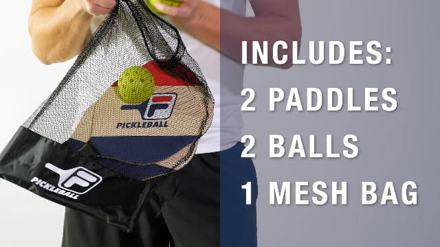 FILA Accessories Pickleball Paddles Set of 2 - Includes 2 Pickleball Rackets, 2 Outdoor Pickleball Balls, Pickleball Racket Game Equipment Mesh Bag