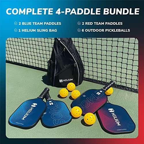 Helium Pro Carbon Fiber Pickleball Paddles - USAPA Certified - High-Spin Texture, Lightweight Honeycomb Core