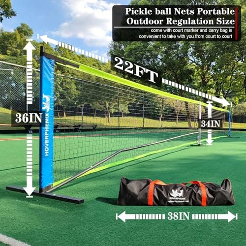 22FT Regulation Size Pickleball Net for Driveway, Outdoor Balls and Portable Carry Bag, Weather Resistance Strong Steel Frame