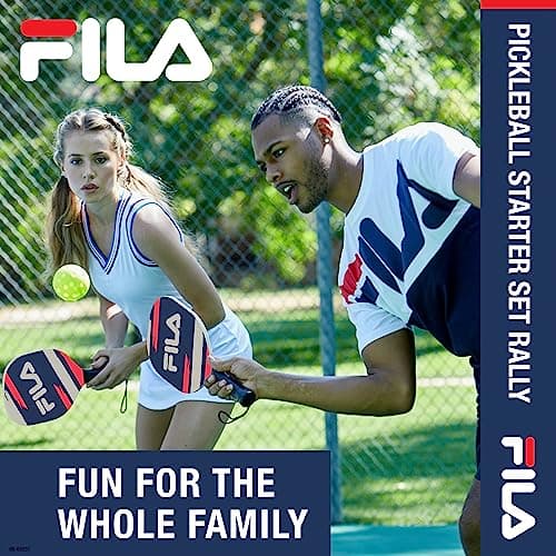 FILA Accessories Pickleball Paddles Set of 2 - Includes 2 Pickleball Rackets, 2 Outdoor Pickleball Balls, Pickleball Racket Game Equipment Mesh Bag
