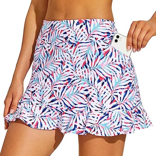 M MOTEEPI Tennis Skirt with Shorts Golf Skorts for Women Dressy Pickleball Skort Golf Outfits Clothes Athletic Skirts