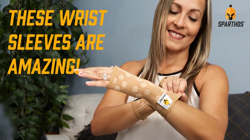 Sparthos Wrist Support Sleeves (Pair) – Medical Compression for Carpal Tunnel and Wrist Pain Relief – Wrist Brace for Men and Women – Made from Innovative Breathable Elastic Blend