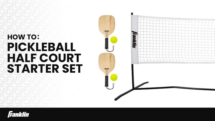 Franklin Sports Complete Half Court Size Pickleball Net Set - Includes 10ft Net, (2) Paddles, and (2) X-40 USA Pickleball Approved Balls