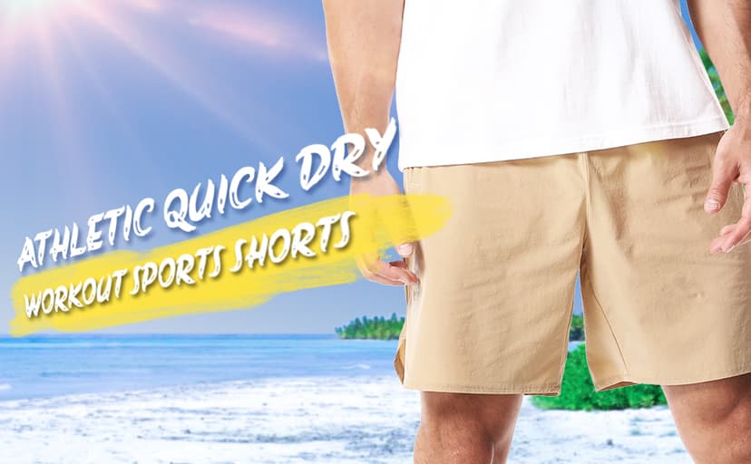 CANGHPGIN 2 Pack Mens Workout Athletic Shorts 7 inch Inseam Quick Dry Hiking Shorts Men Lightweight Sports Gym Shorts Running