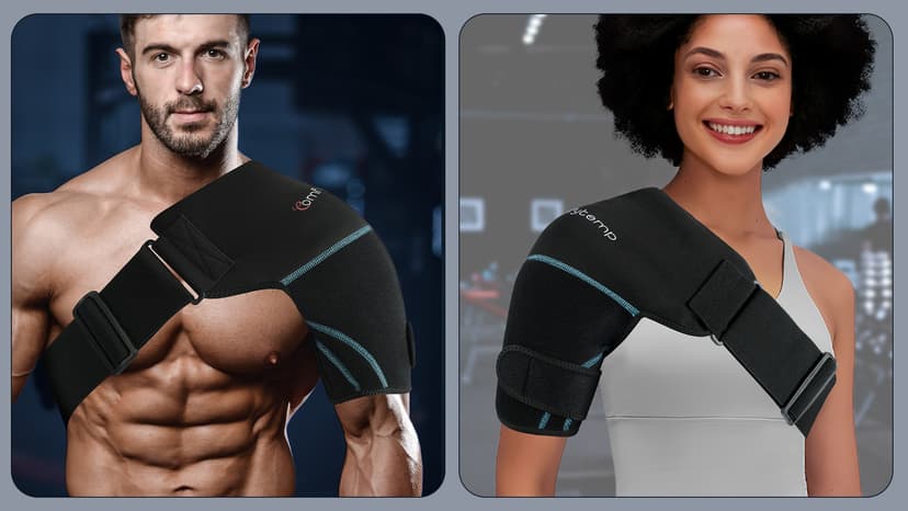 Comfytemp Shoulder Ice Pack Wrap, FSA HSA Eligible, Shoulder Brace with Gel Ice Pack for Injuries Reusable, Physical Therapy Cold Compression Sleeve for Arm Rotator Cuff Pain Relief, Surgery Recovery