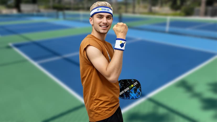 3 Pcs Pickleball Sweatband Set Men Women, Moisture Wicking Sweat Absorbent 2 Wristbands and 1 Headband for Basketball Tennis, Great Gift for Sports