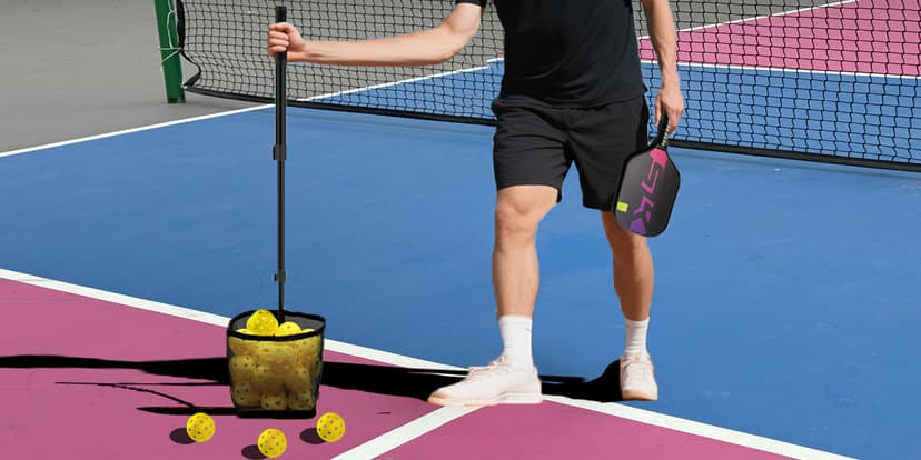 Pickleball Picker Upper Holds 14 Balls, Pickleball Ball Picker Hopper Tube, Pickleball Pickup Tube - Lightweight Pickleball Retriever Collector with Shoulder Strap