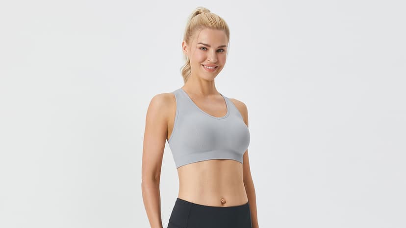 FITTIN Racerback Sports Bras for Women - Padded Seamless Support Bra for Yoga Gym Workout Fitness