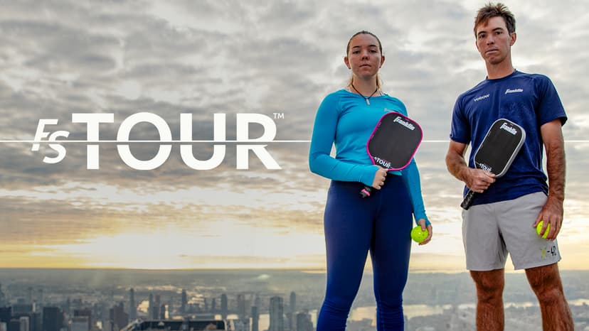 Franklin Sports Pro Pickleball Paddles - FS Tour Series Raw Carbon Fiber T700 - USA Pickleball Approved - Unibody Epoxy Resin Injected Edge - Dynasty + Tempo - 14mm/16mm Core - Gray, Blue + Pink