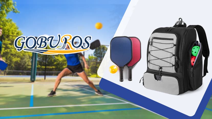 Pickleball Bag for 4 Paddles with Shoe Compartment, Pickleball Backpack with Fence Hook for Pickleball Accessories