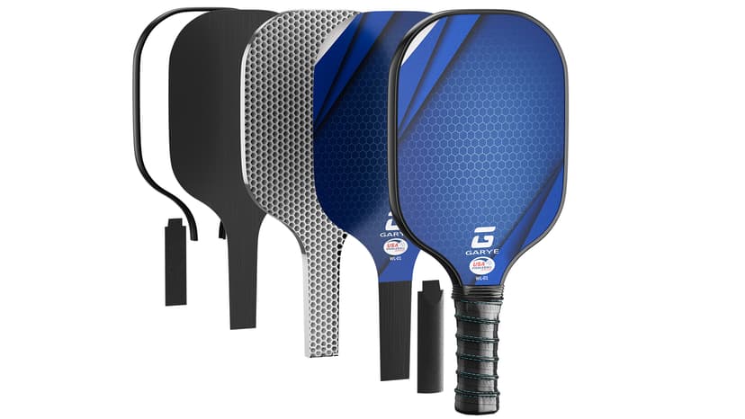 GARYE Pickleball Paddles Set of 4, Carbon Fiber Pickle Ball Paddle, USAPA Approved Lightweight Rackets 4 Pack for Adults and Teenagers, Includes 6 Balls, 1 Bag, and 4 Grip Tapes.